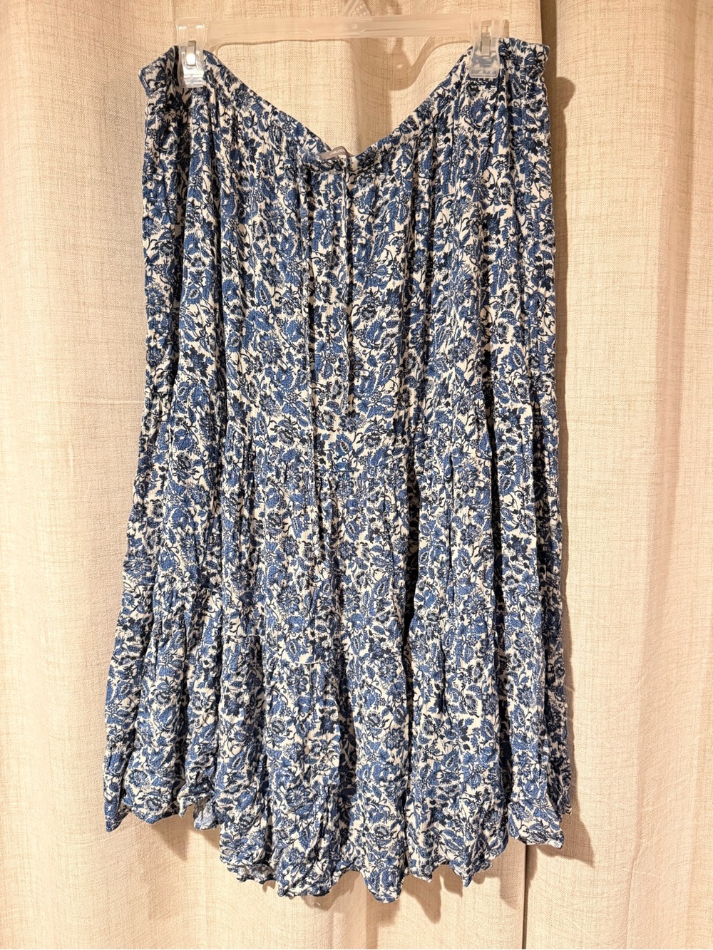 Maurices Blue and White Floral Circle Skirt